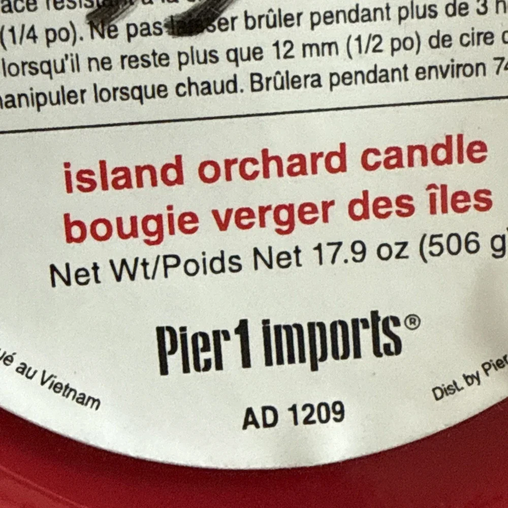 Pier 1 Island Orchard 2 Wick Candle Red Glass Bowl 17.9 oz Discontinued Tropical